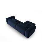 Verona 3-zits modulaire fluwelen linkerhoekbank koningsblauw - 260x145x70 cm