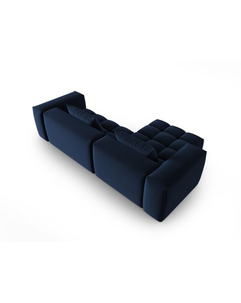 Verona 3-zits modulaire fluwelen linkerhoekbank koningsblauw - 260x145x70 cm
