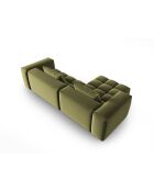 Verona 3-Sitzer, modulares Ecksofa aus Samt, links, 260 x 145 x 70 cm, hellgrün