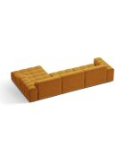 Canapé d'angle droit velours Chicago 4 places jaune - 294x167x78 cm