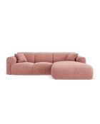 Canapé d'angle droit Nolio 4 places rose - 260x170x72 cm