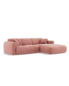 Canapé d'angle droit Nolio 4 places rose - 260x170x72 cm