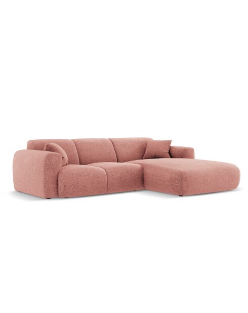 Canapé d'angle droit Nolio 4 places rose - 260x170x72 cm