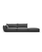 Dunkelgraues gerades 4-Sitzer-Sofa aus Samt von Matera - 264 x 110 x 85 cm