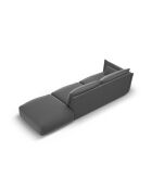 Dunkelgraues gerades 4-Sitzer-Sofa aus Samt von Matera - 264 x 110 x 85 cm
