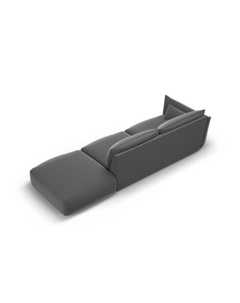 Dunkelgraues gerades 4-Sitzer-Sofa aus Samt von Matera - 264 x 110 x 85 cm