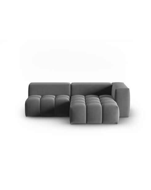 Verona 3-zits warmgrijze modulaire fluwelen hoekbank rechts - 205x145x70 cm