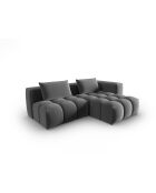 Verona 3-Sitzer-Ecksofa aus warmem grauem, modularem Samt, rechts, 205 x 145 x 70 cm