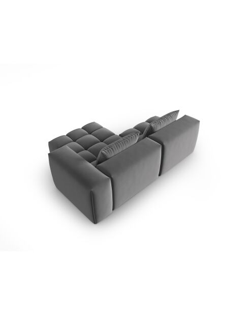 Verona 3-zits warmgrijze modulaire fluwelen hoekbank rechts - 205x145x70 cm