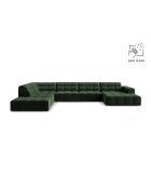 Panorama-Ecksofa (linke Seite) Chicago 7-Sitzer aus Samt, flaschengrün — 375 x 263 x 78 cm