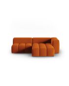 Modulares Ecksofa Verona aus Samt für 3 Personen, Terrakotta, 205 x 145 x 70 cm
