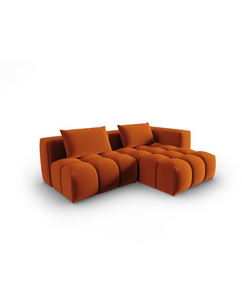 Verona 3-zits modulaire fluwelen hoekbank in terracotta - 205x145x70 cm