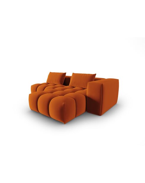 Verona 3-zits modulaire fluwelen hoekbank in terracotta - 205x145x70 cm