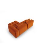 Modulares Ecksofa Verona aus Samt für 3 Personen, Terrakotta, 205 x 145 x 70 cm