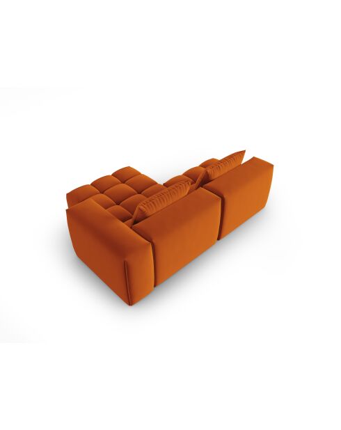 Verona 3-zits modulaire fluwelen hoekbank in terracotta - 205x145x70 cm