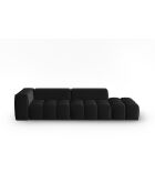 Canapé modulable droit en velours Verona 4 places noir - 265x85x70 cm