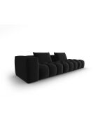 Canapé modulable droit en velours Verona 4 places noir - 265x85x70 cm