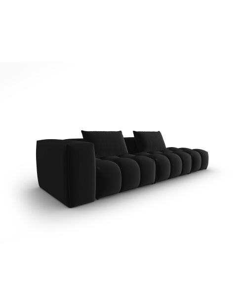Canapé modulable droit en velours Verona 4 places noir - 265x85x70 cm