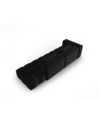 Canapé modulable droit en velours Verona 4 places noir - 265x85x70 cm