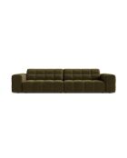 Sofá Chicago de 4 plazas de terciopelo verde - 252x102x78 cm