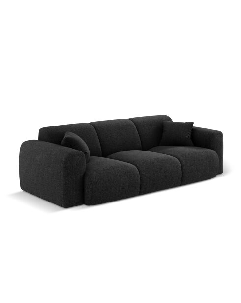 Canapé Nolio 3 places noir - 235x95x72 cm