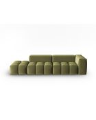 Canapé modulable gauche en velours Verona 4 places vert clair - 265x85x70 cm