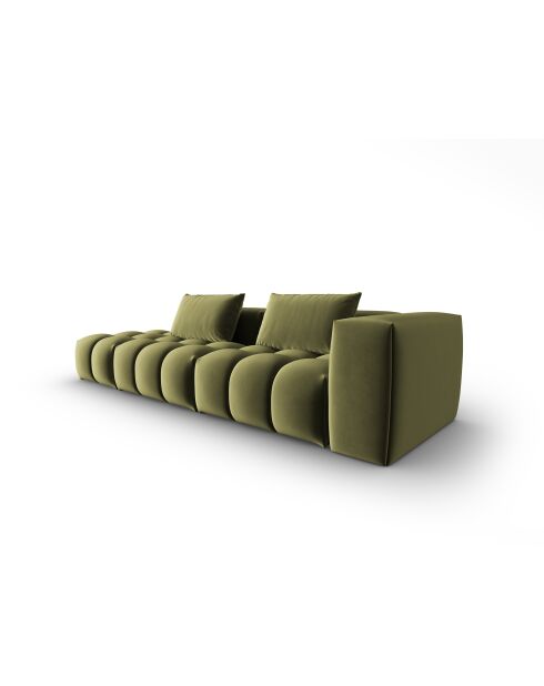 Canapé modulable gauche en velours Verona 4 places vert clair - 265x85x70 cm