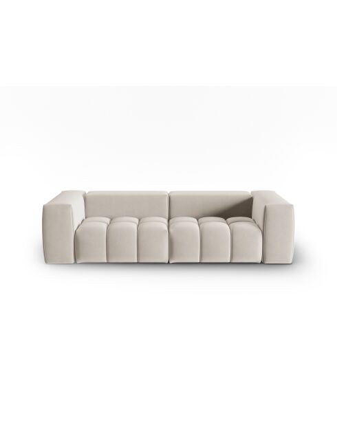 Canapé modulaire velours Verona 3 places écru - 230x85x70 cm