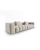 Modulares 5-Sitzer-Sofa Verona aus ecrufarbenem Samt - 290 x 85 x 70 cm