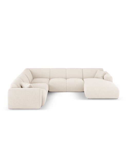 Nolio 6-zits lichtbeige panoramische hoekbank links open - 342x252x72 cm