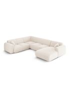 Nolio 6-zits lichtbeige panoramische hoekbank links open - 342x252x72 cm