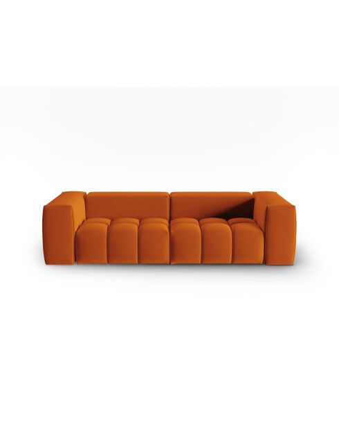 Canapé modulaire velours Verona 3 places terracotta - 230x85x70 cm