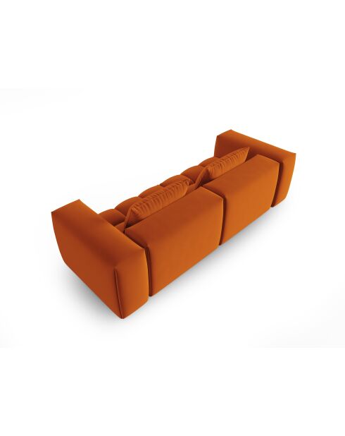 Canapé modulaire velours Verona 3 places terracotta - 230x85x70 cm
