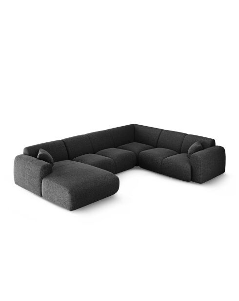 Nolio 6-Sitzer schwarzes Panorama-Ecksofa rechts, 342 x 252 x 72 cm