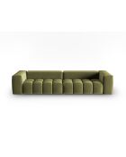 Modulares 5-Sitzer-Sofa Verona aus hellgrünem Samt - 290 x 85 x 70 cm
