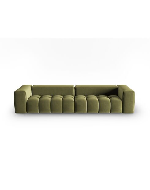 Verona 5-zits modulaire bank in lichtgroen fluweel - 290x85x70 cm