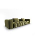 Modulares 5-Sitzer-Sofa Verona aus hellgrünem Samt - 290 x 85 x 70 cm