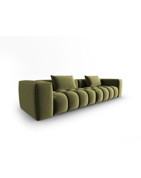 Verona 5-zits modulaire bank in lichtgroen fluweel - 290x85x70 cm