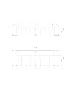 Modulares 5-Sitzer-Sofa Verona aus hellgrünem Samt - 290 x 85 x 70 cm