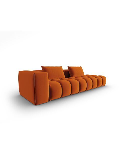 Canapé modulable droit en velours Verona 4 places terracotta - 265x85x70 cm