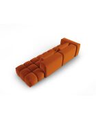 Canapé modulable droit en velours Verona 4 places terracotta - 265x85x70 cm
