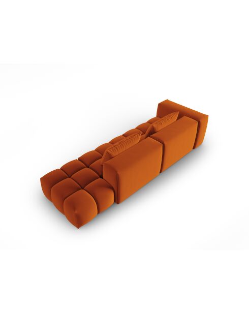 Canapé modulable droit en velours Verona 4 places terracotta - 265x85x70 cm