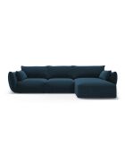 Divano angolare destro Matera blu royal a 5 posti - 280x171x85 cm