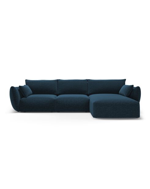 Divano angolare destro Matera blu royal a 5 posti - 280x171x85 cm