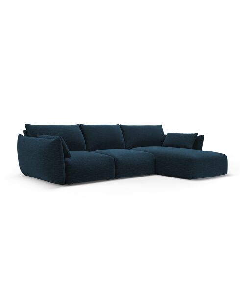 Divano angolare destro Matera blu royal a 5 posti - 280x171x85 cm