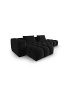 Verona 4-zits zwarte modulaire fluwelen linkerhoekbank - 265x145x70 cm