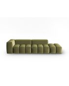 Canapé modulable droit en velours Verona 4 places vert clair - 265x85x70 cm