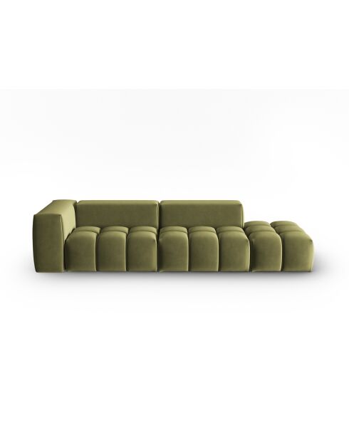 Canapé modulable droit en velours Verona 4 places vert clair - 265x85x70 cm