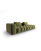 Canapé modulable droit en velours Verona 4 places vert clair - 265x85x70 cm
