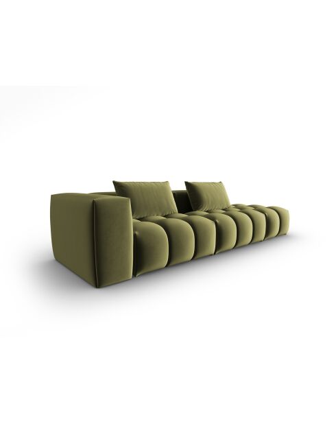 Canapé modulable droit en velours Verona 4 places vert clair - 265x85x70 cm
